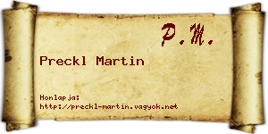 Preckl Martin névjegykártya